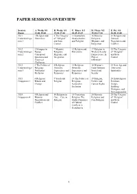 Paper Sessions Overview