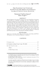 SCOTUS and the Origins of Australia's Scabrous Constitutional Signature Benjamen Franklen Guss
