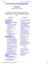 An Overview of Cryptography an Overview of Cryptography