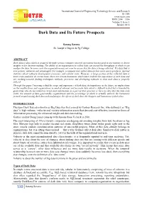 Dark Data and Its Future Prospects