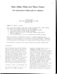 How Glider Pilots Get There Faster Il