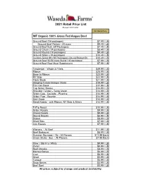 Tap Or Click Here to Download PDF Organic Beef Pork & Poultry Price List
