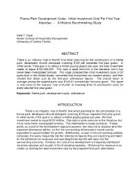 Theme Park Development Costs: Initial Investment Cost Per First Year Attendee – a Historic Benchmarking Study