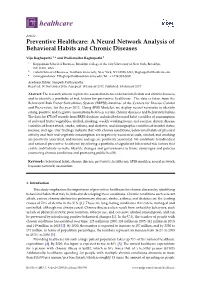 A Neural Network Analysis of Behavioral Habits and Chronic Diseases
