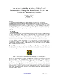 Investigation of Color Aliasing of High Spatial Frequencies and Edges for Bayer-Pattern Sensors and Foveon X3® Direct Image Sensors