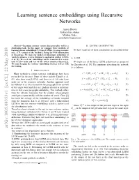 Learning Sentence Embeddings Using Recursive Networks