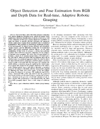 Object Detection and Pose Estimation from RGB and Depth Data for Real-Time, Adaptive Robotic Grasping