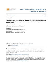 Rhythm in the First Movement of Bartók's Contrasts
