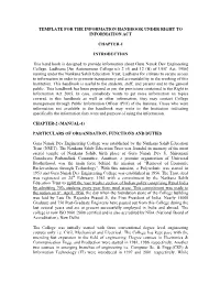 Template for the Information Handbook Under Right to Information Act