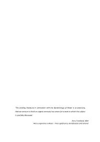 The Existing Literature in Connection with the Bacteriology