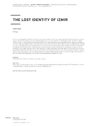 The Lost Identity of Izmir