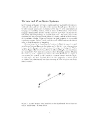 Vectors and Coordinate Systems