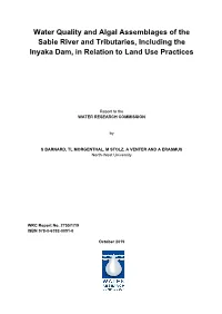 Water Quality and Algal Assemblages of the Sabie River and Tributaries, Including the Inyaka Dam, in Relation to Land Use Practices