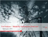 Reliability Performance Overview February 21, 2018 Agenda