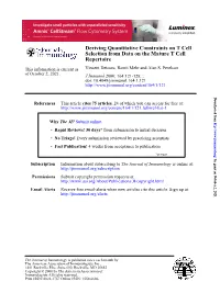 Repertoire Selection from Data on the Mature T Cell Deriving Quantitative
