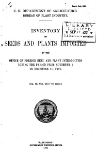 Seeds and Plants Imported^
