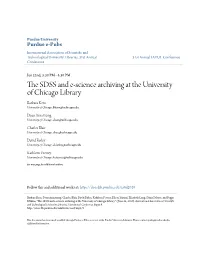 The Sdss and E-Science Archiving at the University of Chicago Library