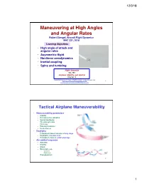 22. Maneuvering at High Angle and Rate