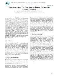 Benchmarking - the First Step for Frugal Engineering S