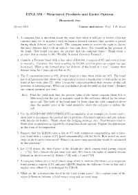 FINA 556 – Structured Products and Exotic Options