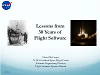 Lessons from 30 Years of Flight Software