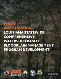 Phase 1 Investigation Louisiana Statewide Comprehensive Watershed Based Floodplain Management Program Development