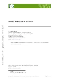 Quarks and Quantum Statistics
