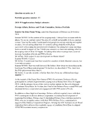 Question on Notice No. 9 Portfolio Question Number: 13 2018-19