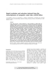 Rapid Evolution and Selection Inferred from the Transcriptomes of Sympatric Crater Lake Cichlid Fishes
