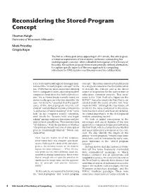 Reconsidering the Stored-Program Concept