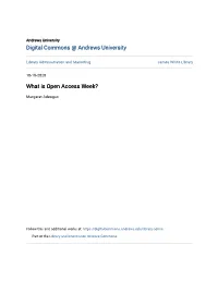 What Is Open Access Week?