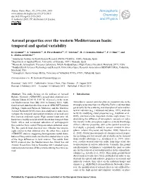 Aerosol Properties Over the Western Mediterranean Basin: Temporal and Spatial Variability