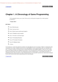 Chapter 1. a Chronology of Game Programming