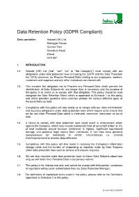 Data Retention Policy (GDPR Compliant)