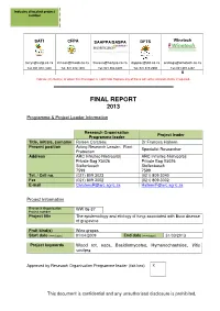 Final Report Is Submitted