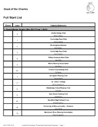 Full Start List