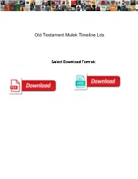 Old Testament Mulek Timeline Lds