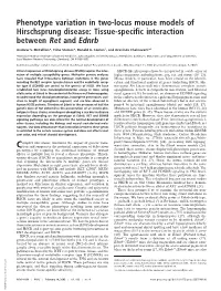 Tissue-Specific Interaction Between Ret and Ednrb