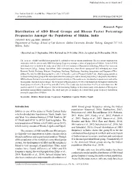 Distribution of ABO Blood Groups and Rhesus Factor Percentage