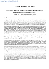 Electronic Supporting Information a New Class of Soluble and Stable Transition-Metal-Substituted Polyoxoniobates: [Cr2(OH)4Nb10o