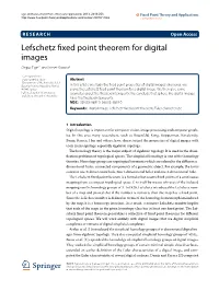 Lefschetz Fixed Point Theorem for Digital Images