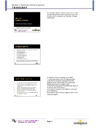 Module 5: Healthcare Delivery Systems TRANSCRIPT