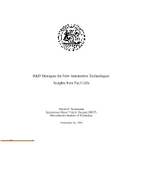 R&D Strategies for New Automotive Technologies