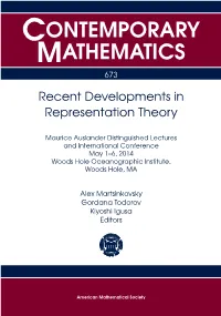 Recent Developments in Representation Theory