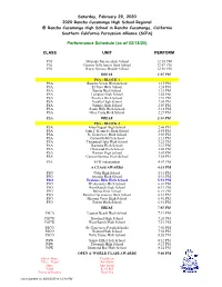 Show Schedule