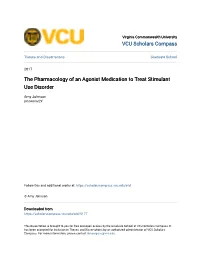 The Pharmacology of an Agonist Medication to Treat Stimulant Use Disorder