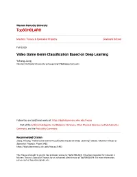 Video Game Genre Classification Based on Deep Learning