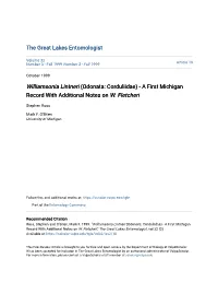 Williamsonia Lintneri (Odonata: Corduliidae) - a First Michigan Record with Additional Notes on W