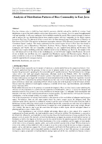 Analysis of Distribution Pattern of Rice Commodity in East Java