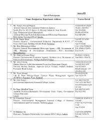 Annex-III List of Participants S.# Name, Designation, Department, Address Contact Detail 1. Mr. Naeem Ahmed Mughal, Director